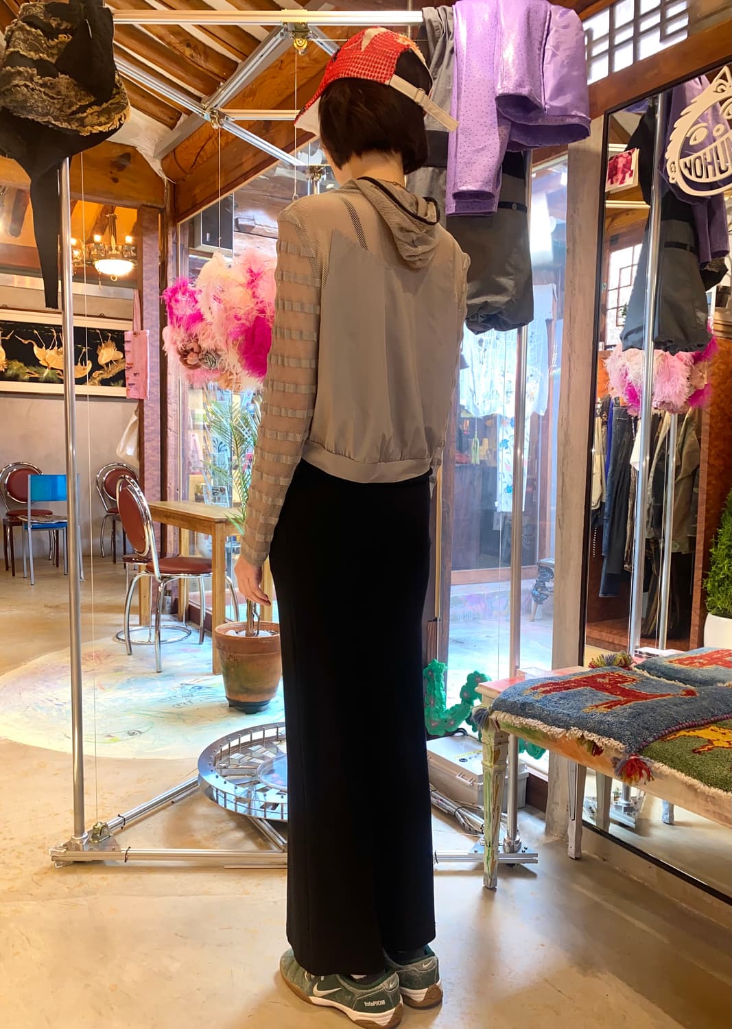 빈티지 Sun Light 테크웨어 사이버 펑크 메쉬 집업 상품이미지8