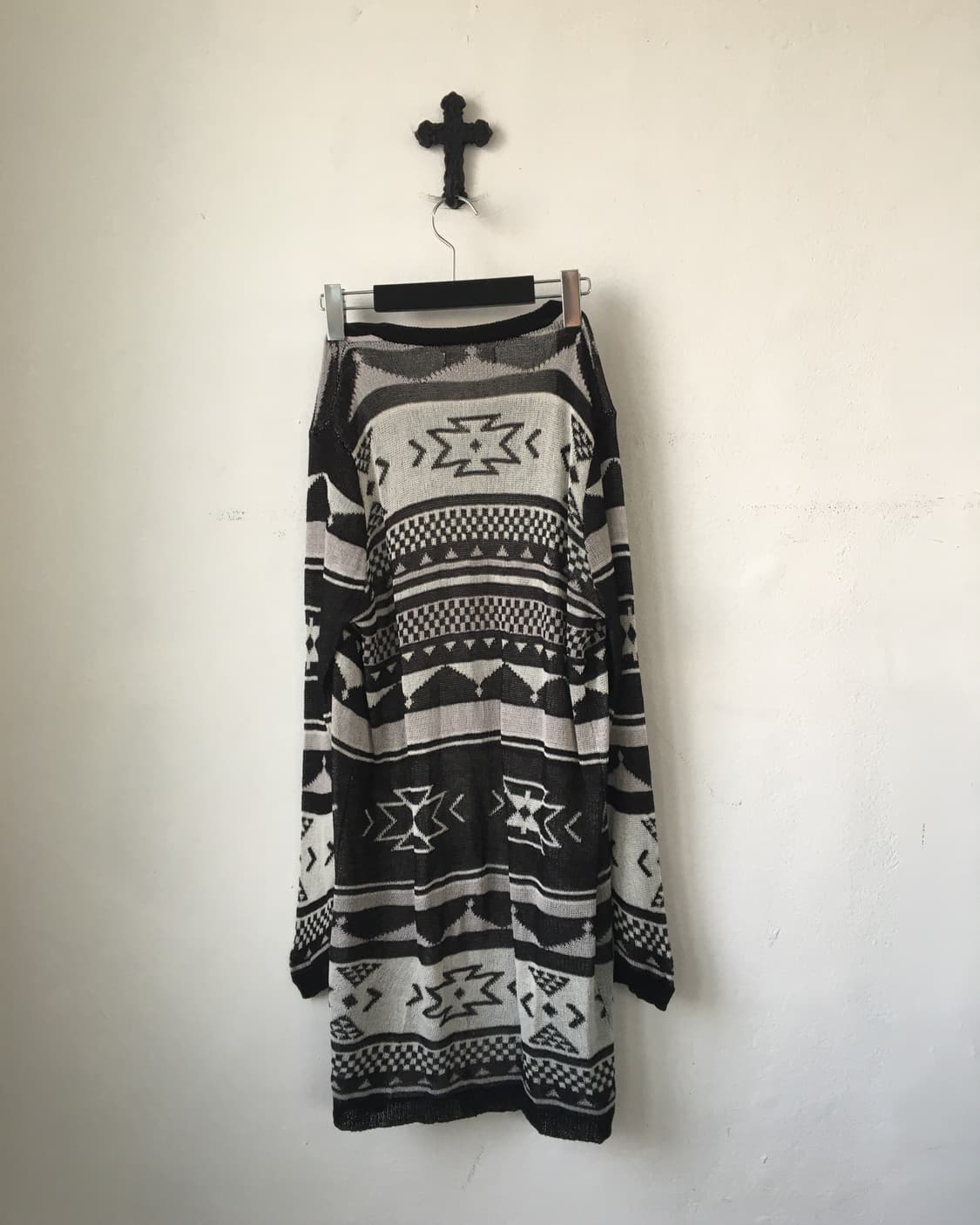 Navaho pattern knit open cardigan 상품이미지3