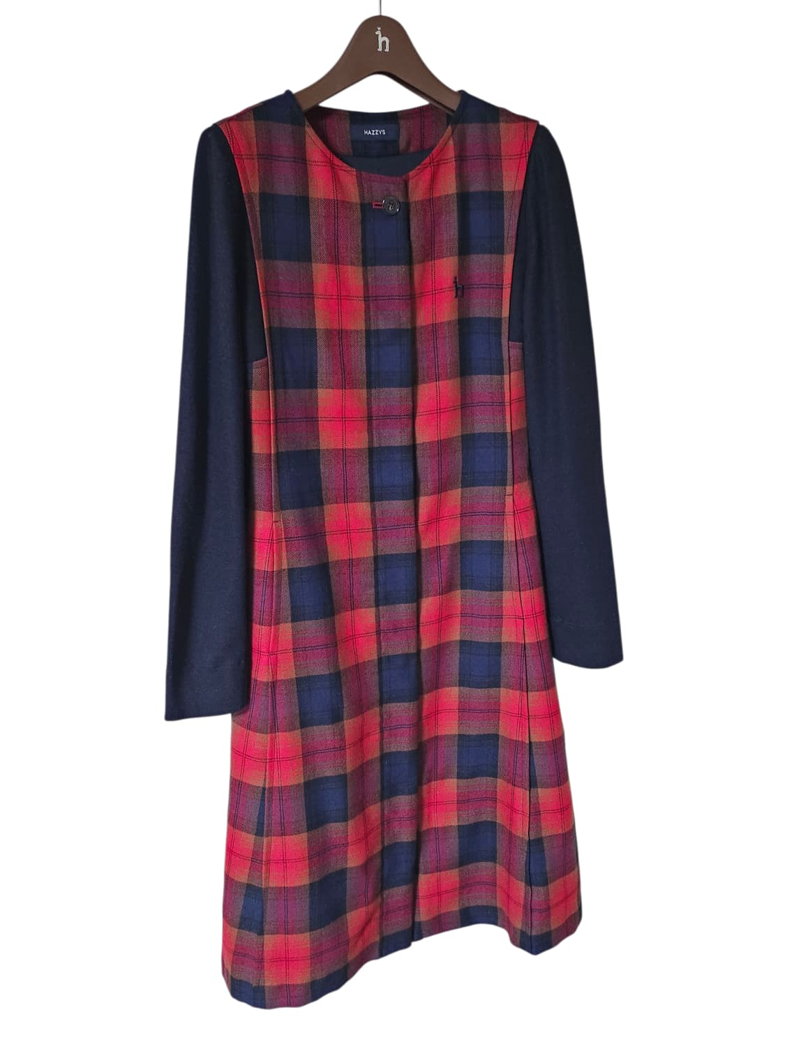 [미착용] 헤지스레이디스 레드 체크 벨트 울 미디 원피스 55 상품이미지6