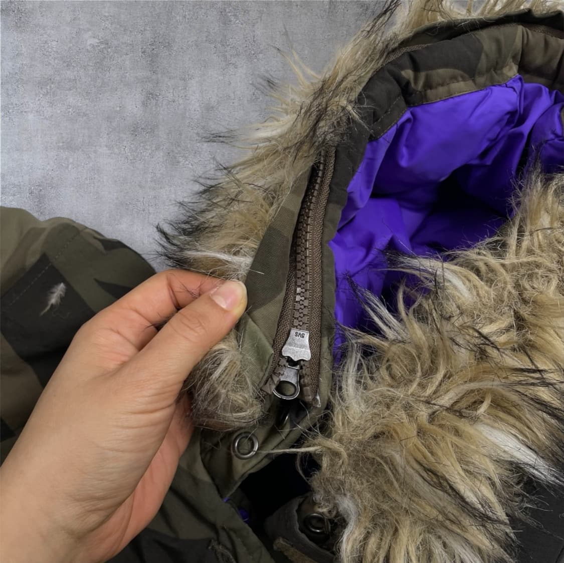 슈퍼드라이 Superdry 레스큐 아미 카모 퍼 후드 점퍼 M 상품이미지5