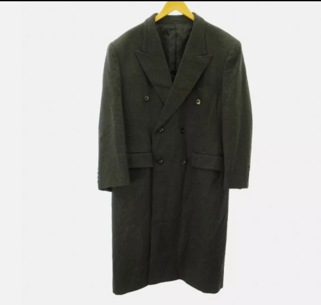 퓨어 캐시미어 100% 롱코트 테일러드 카키이쉬 차콜 / 54 2xl 상품이미지1