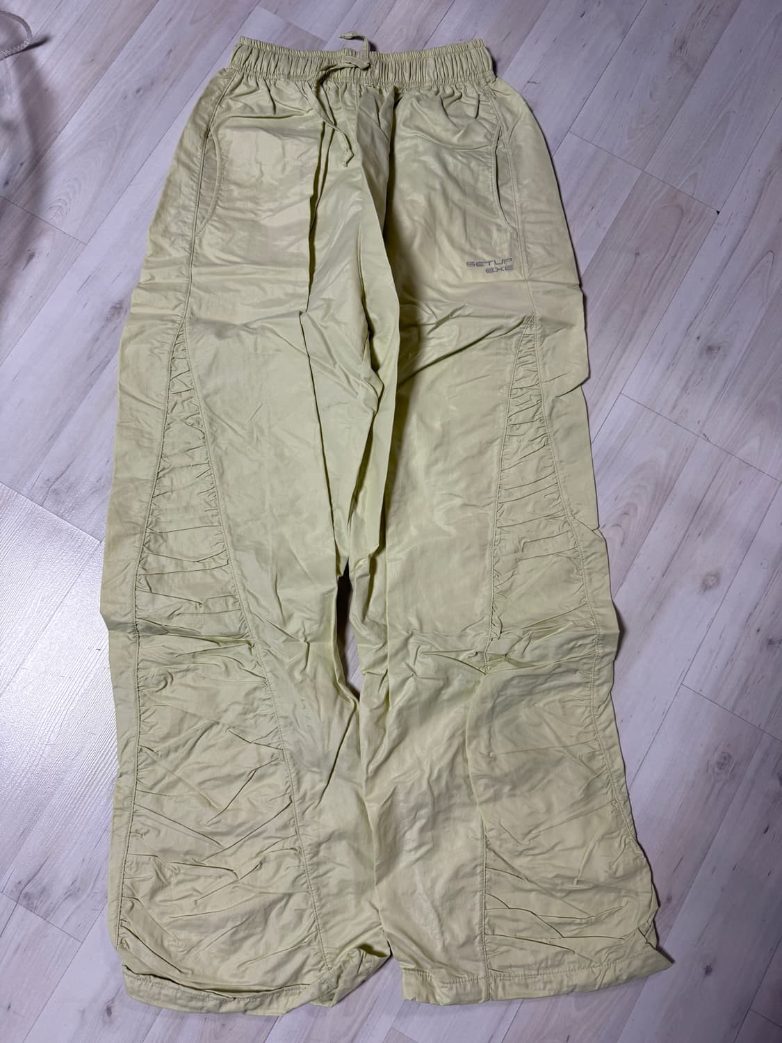 셋업이엑스이 사이드 셔링 패널 팬츠 라임 상품이미지10