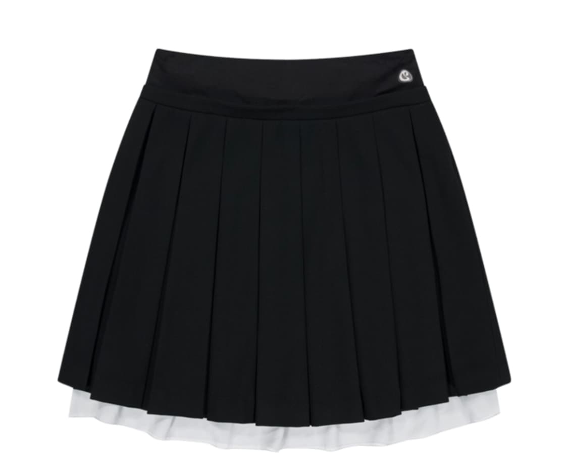 코이세이오 더블 웨스트 플리츠 스커트 (블랙) 상품이미지1