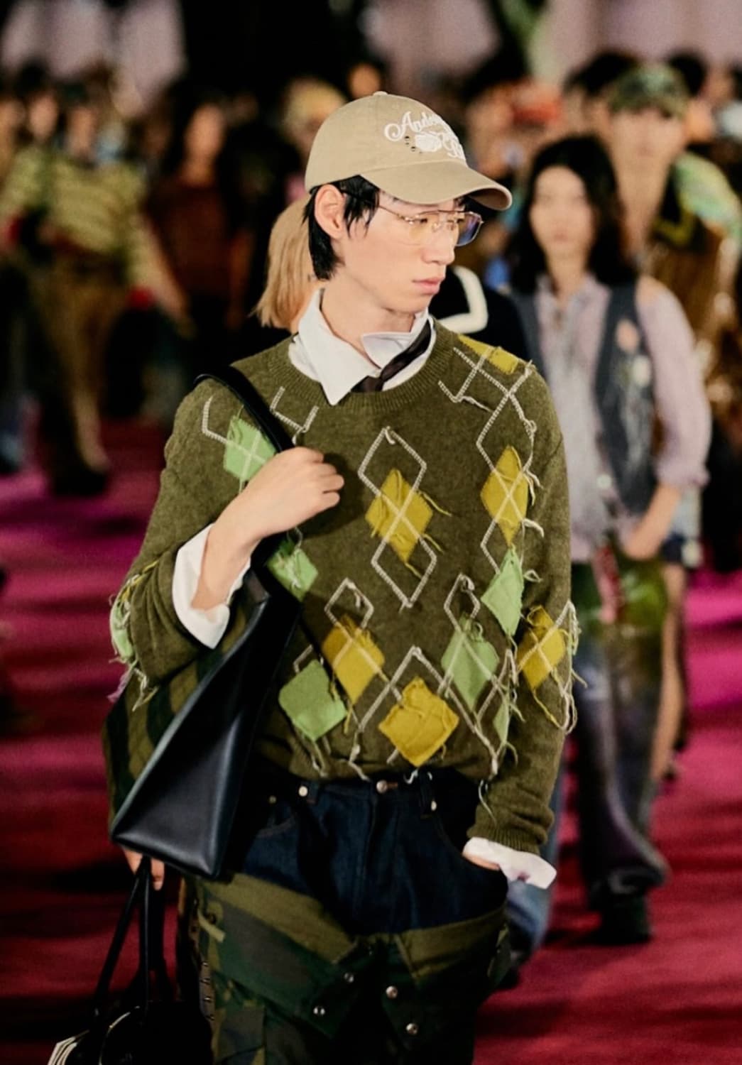 앤더슨벨 초회판 카모플라쥬 더블 웨이스트 워크 와이드 레그 진 34 상품이미지2