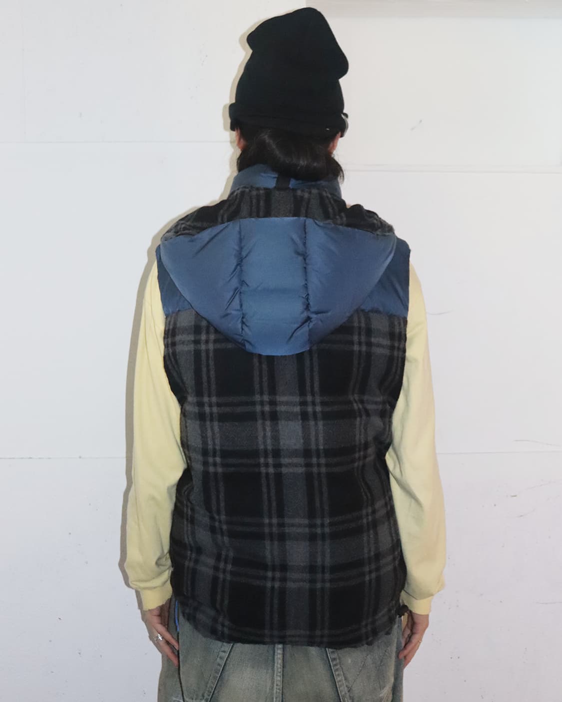 Y-3 체크 패턴 다운 베스트 상품이미지2
