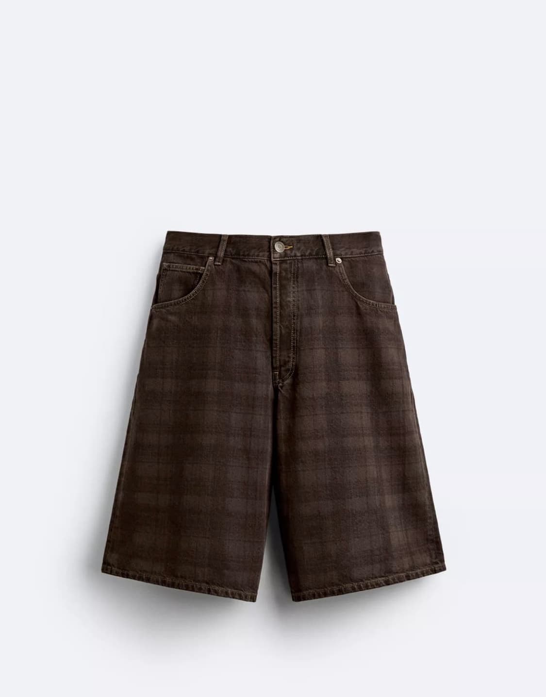 [34] 자라 브라운 체크 버뮤다 팬츠 상품이미지1