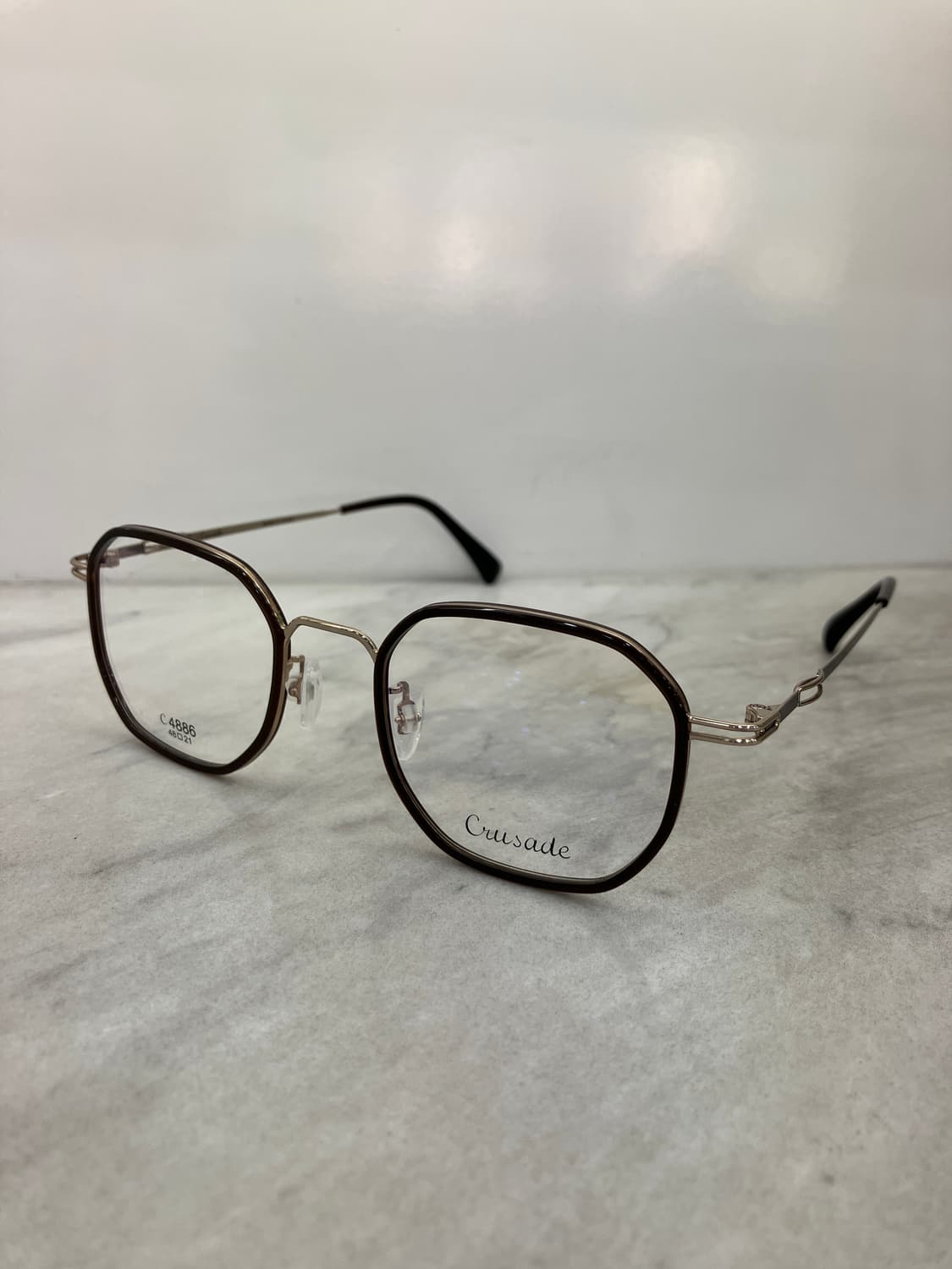 크루세이드 Crusade 골드 브라운 솔텍스 소프트 스퀘어 메탈테 안경 상품이미지9