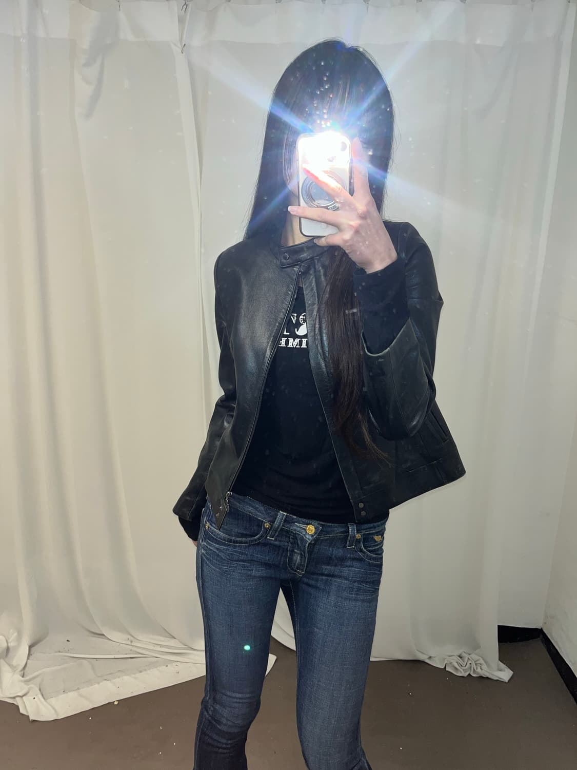 블랙 레더 자켓 상품이미지4