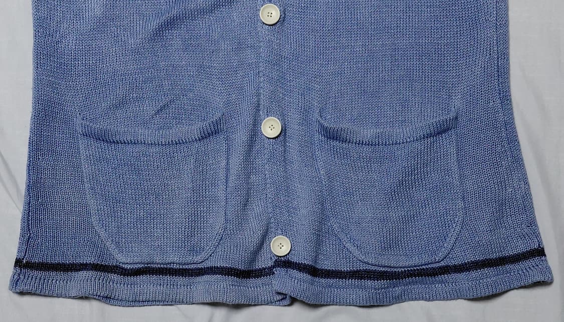 [L] 시나코바(SINA COVA) 린넨 100% 마린 카디건 - 블루 상품이미지3