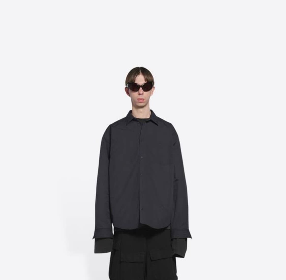 [46] 발렌시아가 오버핏 패디드 셔츠 다크네이비 상품이미지1