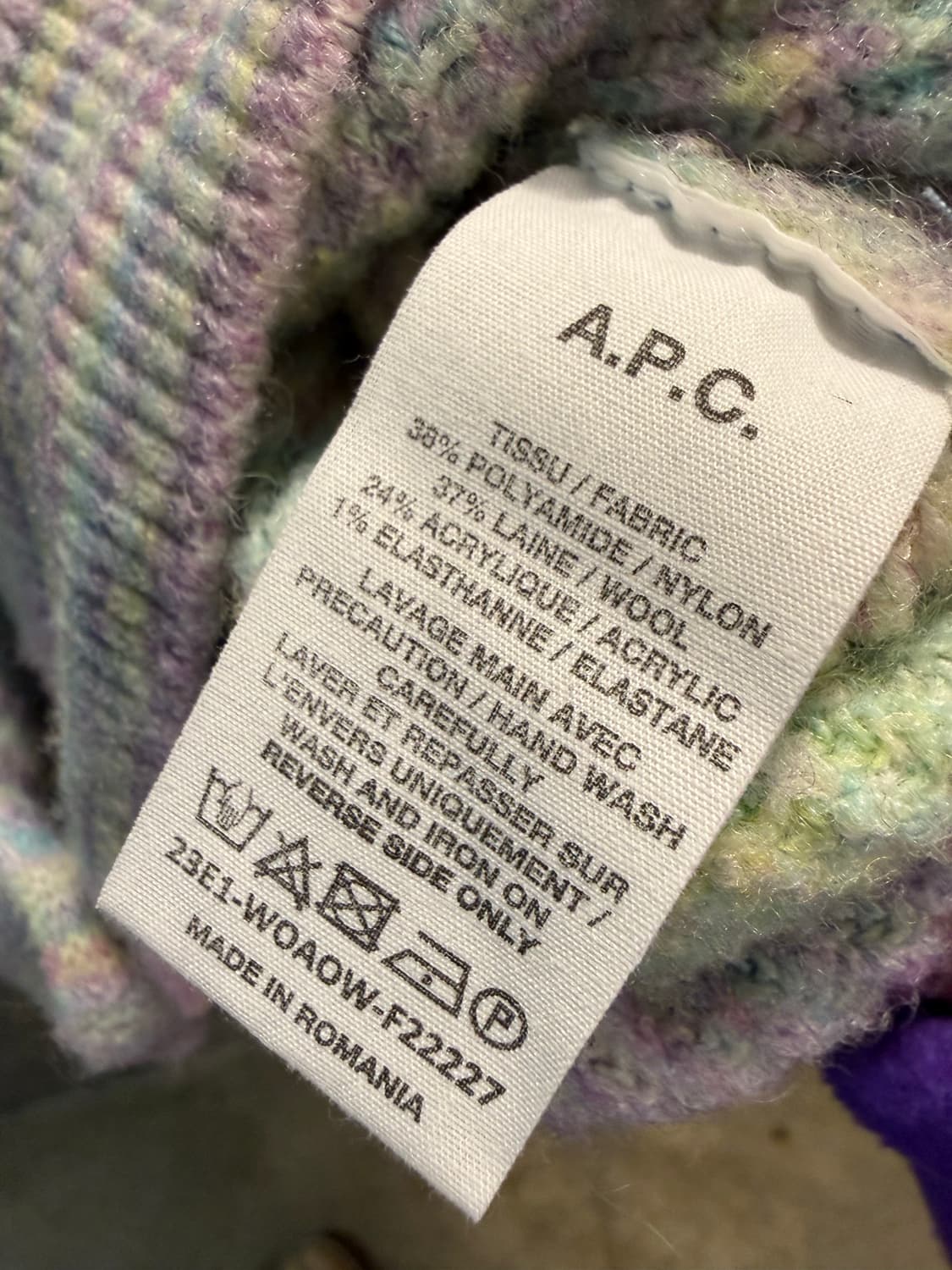 아페쎄 A.P.C. 멀티 스트라이프 니트 가디건 파스텔 S 상품이미지6