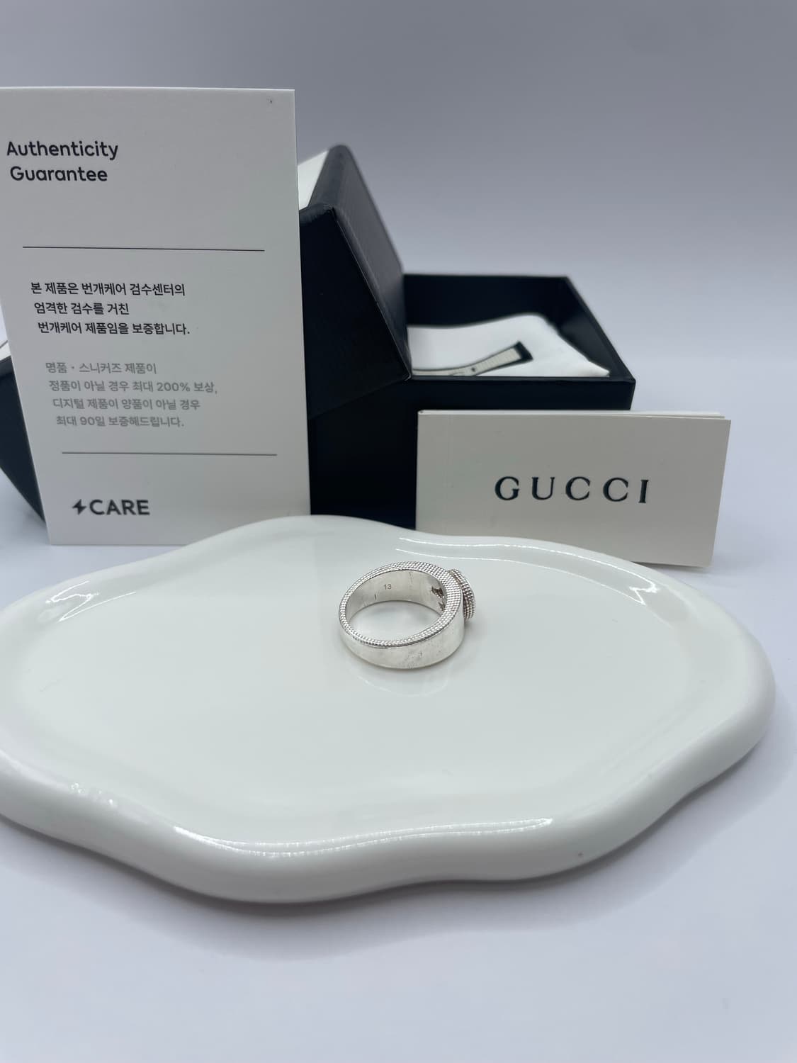 구찌 인터로킹 실버 반지 13호 상품이미지2