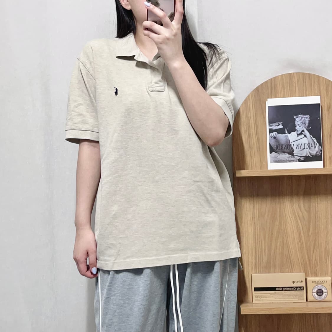 [정품] 폴로 베이지 / 네이비포니 반팔카라티 [ XL ] 상품이미지2