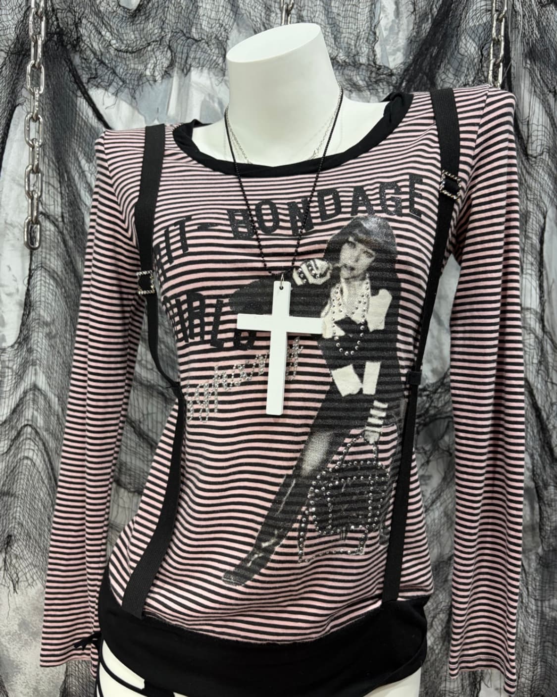 Kitsch Stripe girlish strap long sleeve 상품이미지5