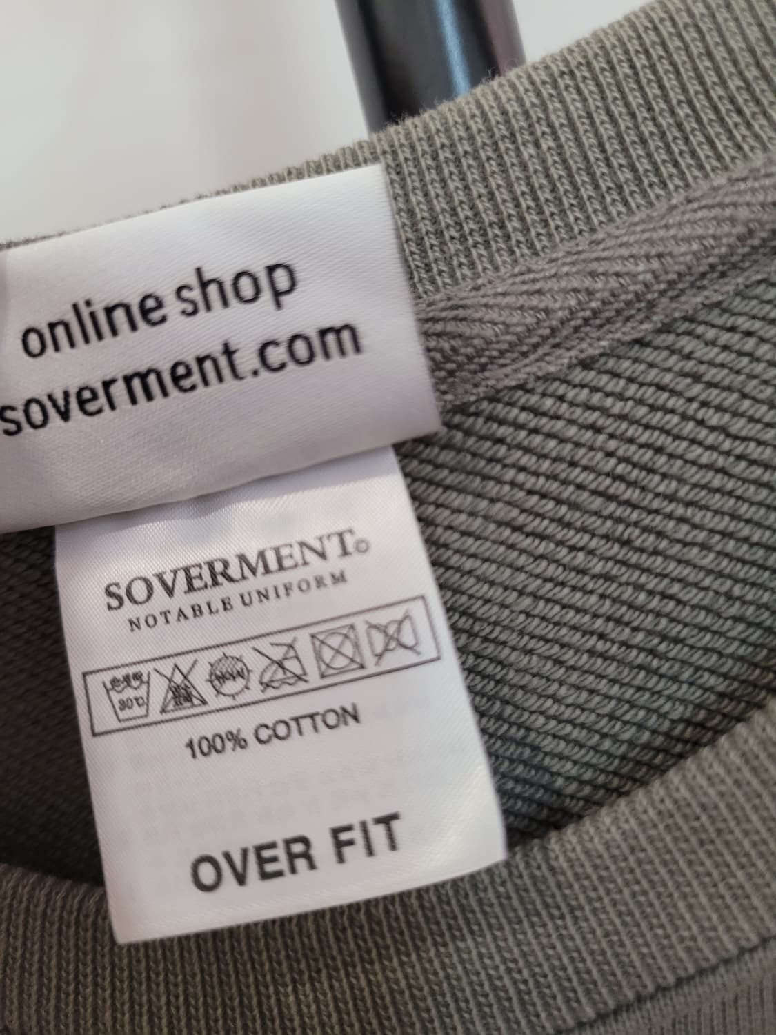 소버먼트 피그먼트 맨투맨-탄 브라운 오버핏 L사이즈 상품이미지4