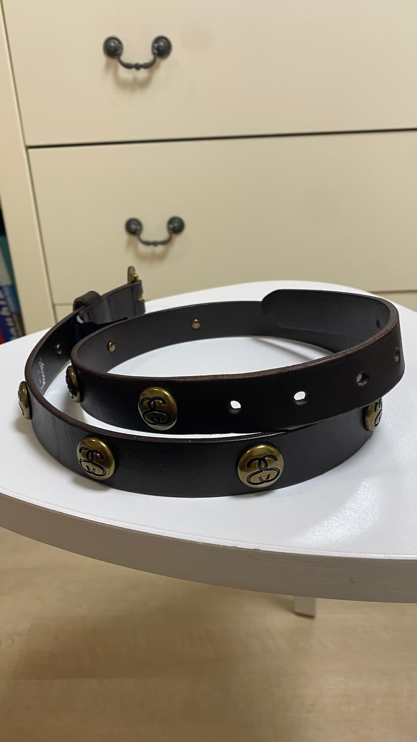 [S/M] 스투시 SS 링크 스터드 벨트 브라운 상품이미지3