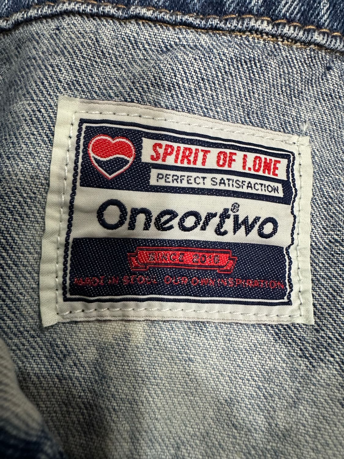 원오어투 Oneortwo 블리치 데님 구름워싱 자켓 105-110사이즈 상품이미지7