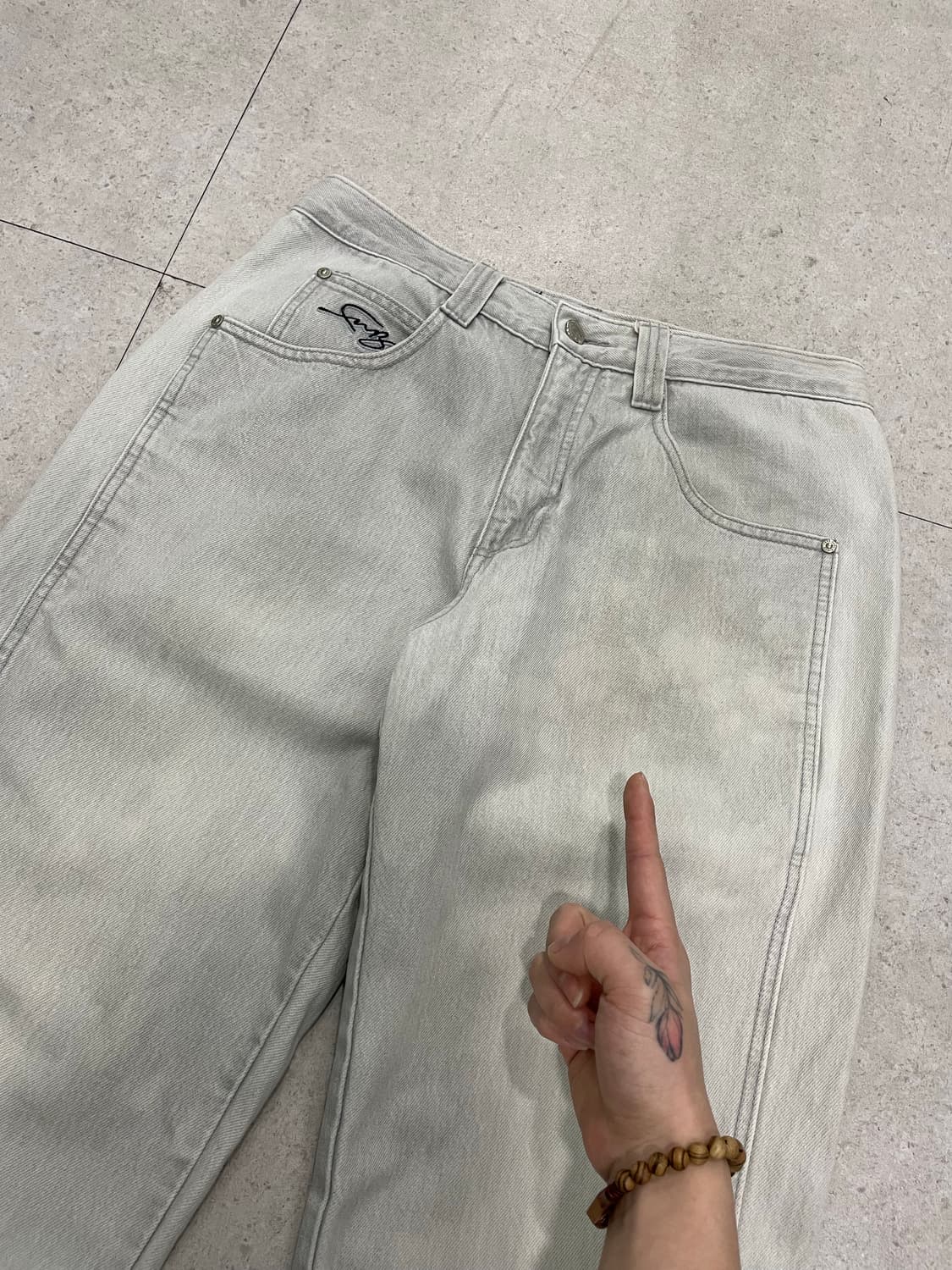 90‘s Fubu 후부 사이드 자수로고 배기 와이드 데님팬츠 상품이미지9