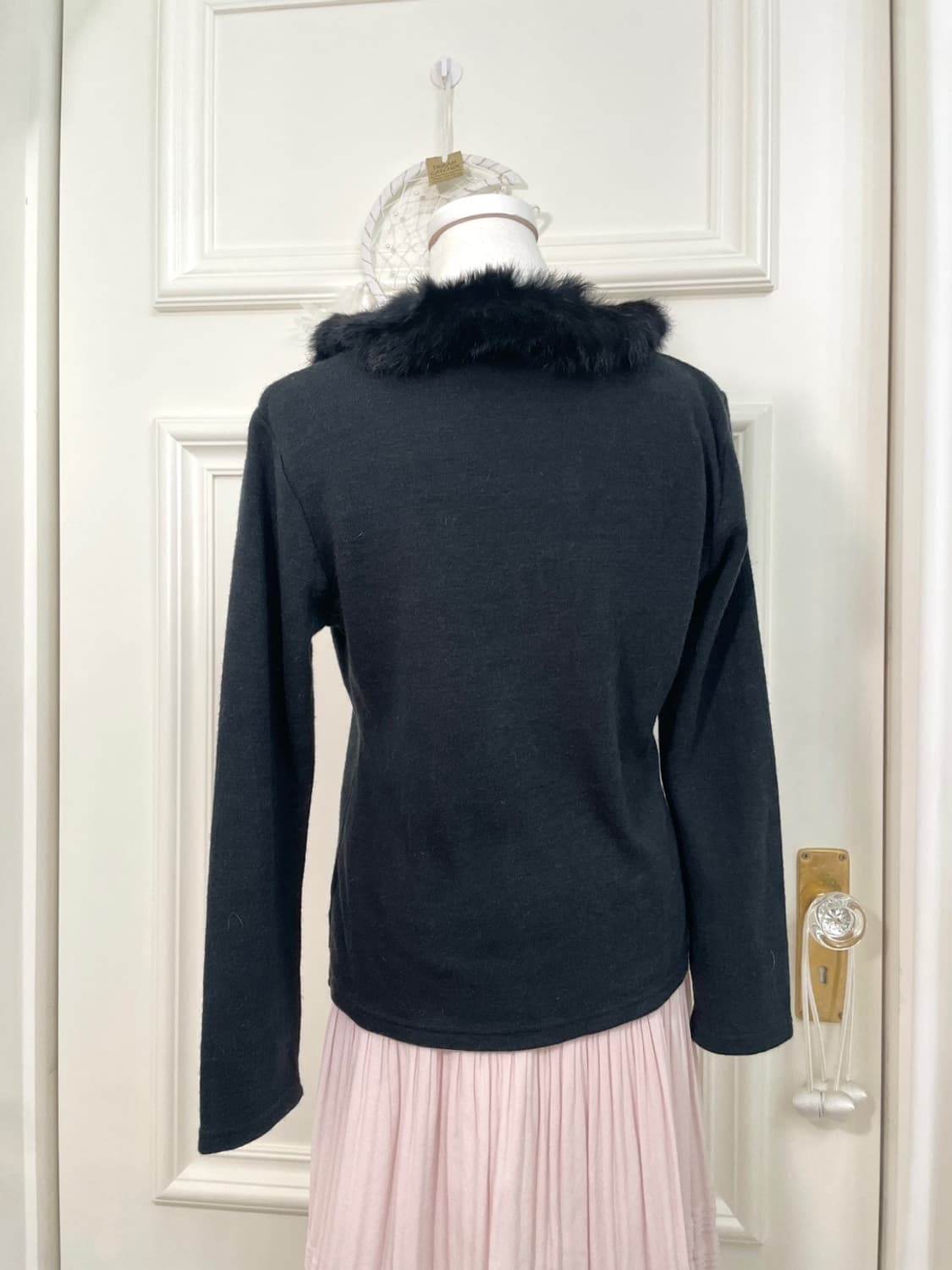 black rabbit fur angora knit cardigan to 상품이미지5