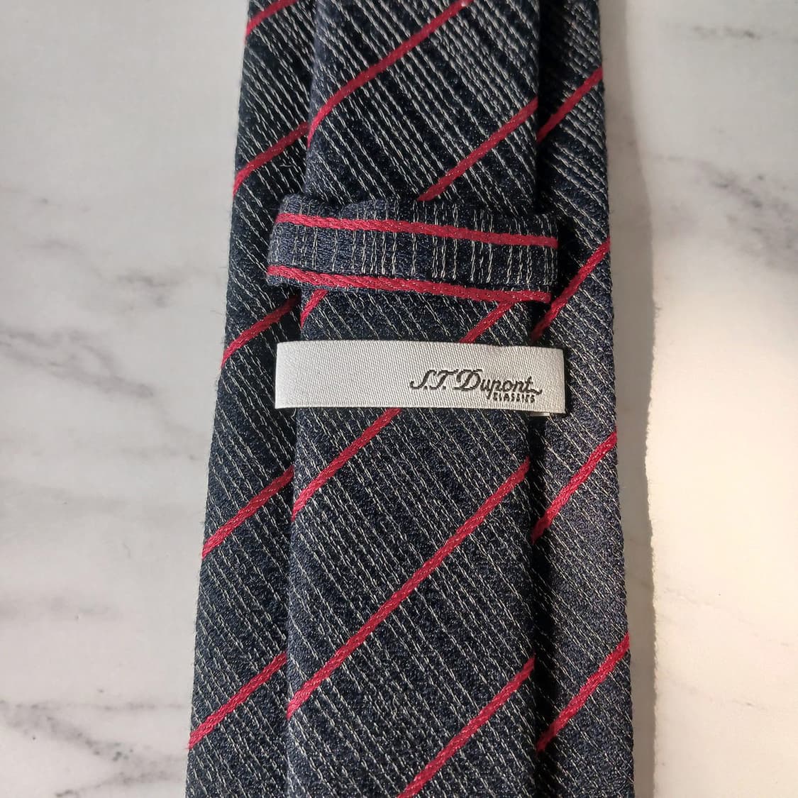 에스.티. 듀퐁 네이비 스트라이프 넥타이 8cm A+등급 E863
 상품이미지9