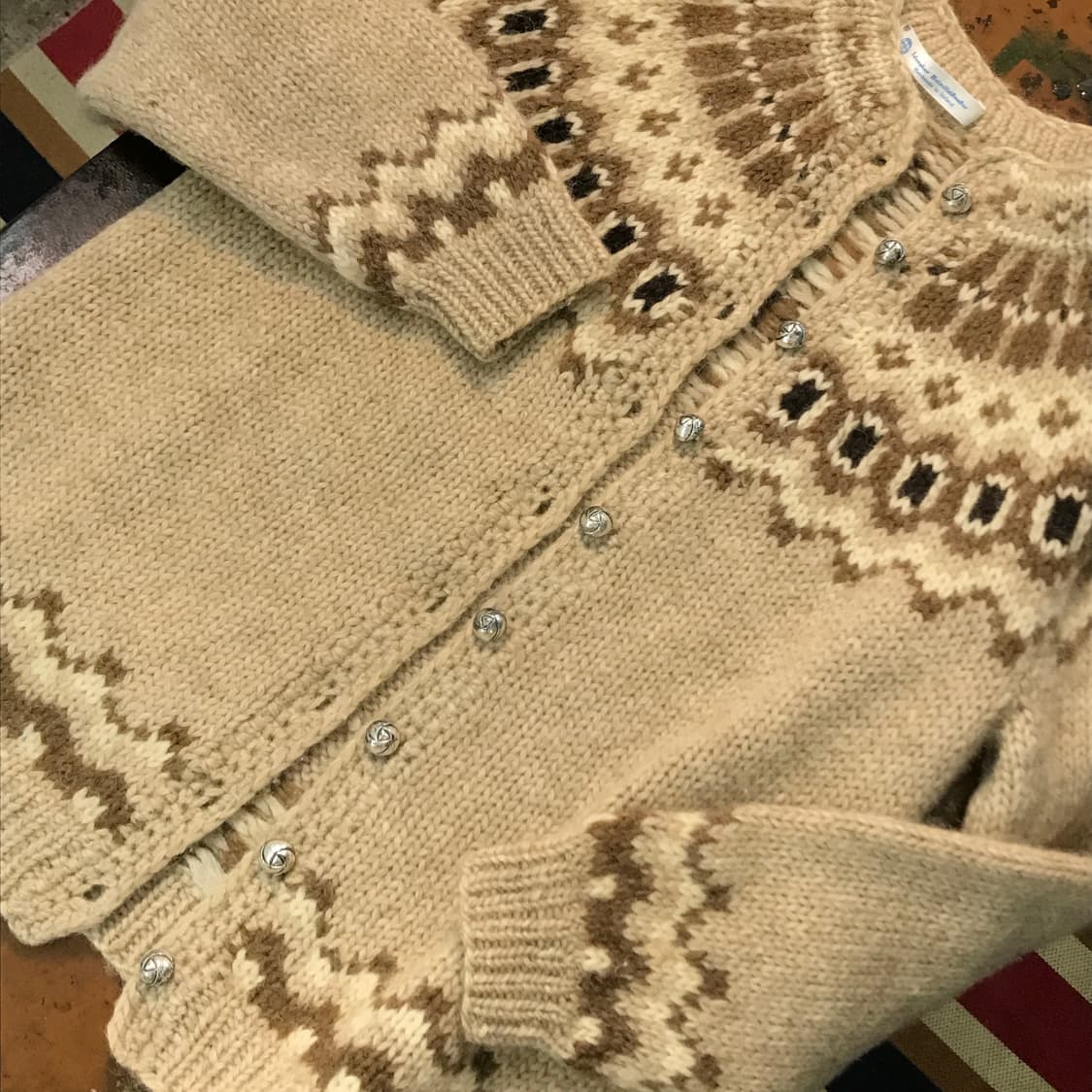 VTG 빈티지 노르딕 패턴 울 라운드넥 가디건 남성 105 여성 오버핏 상품이미지6