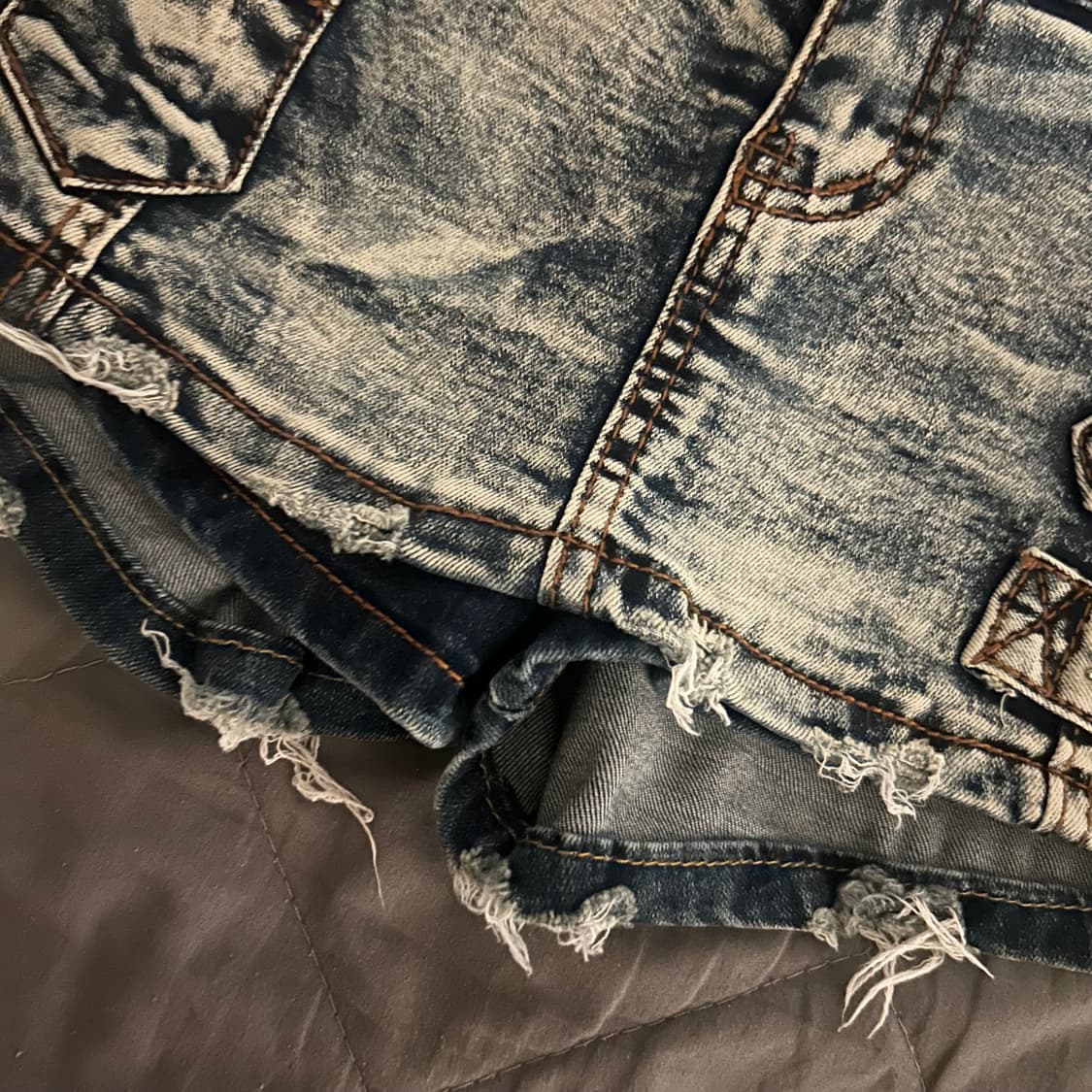 빈티지 데님 워싱 스커트데님쇼츠 상품이미지2