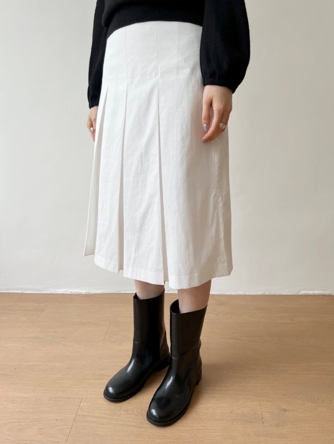 오아엔스 pleats cotton midi skirt 상품이미지5