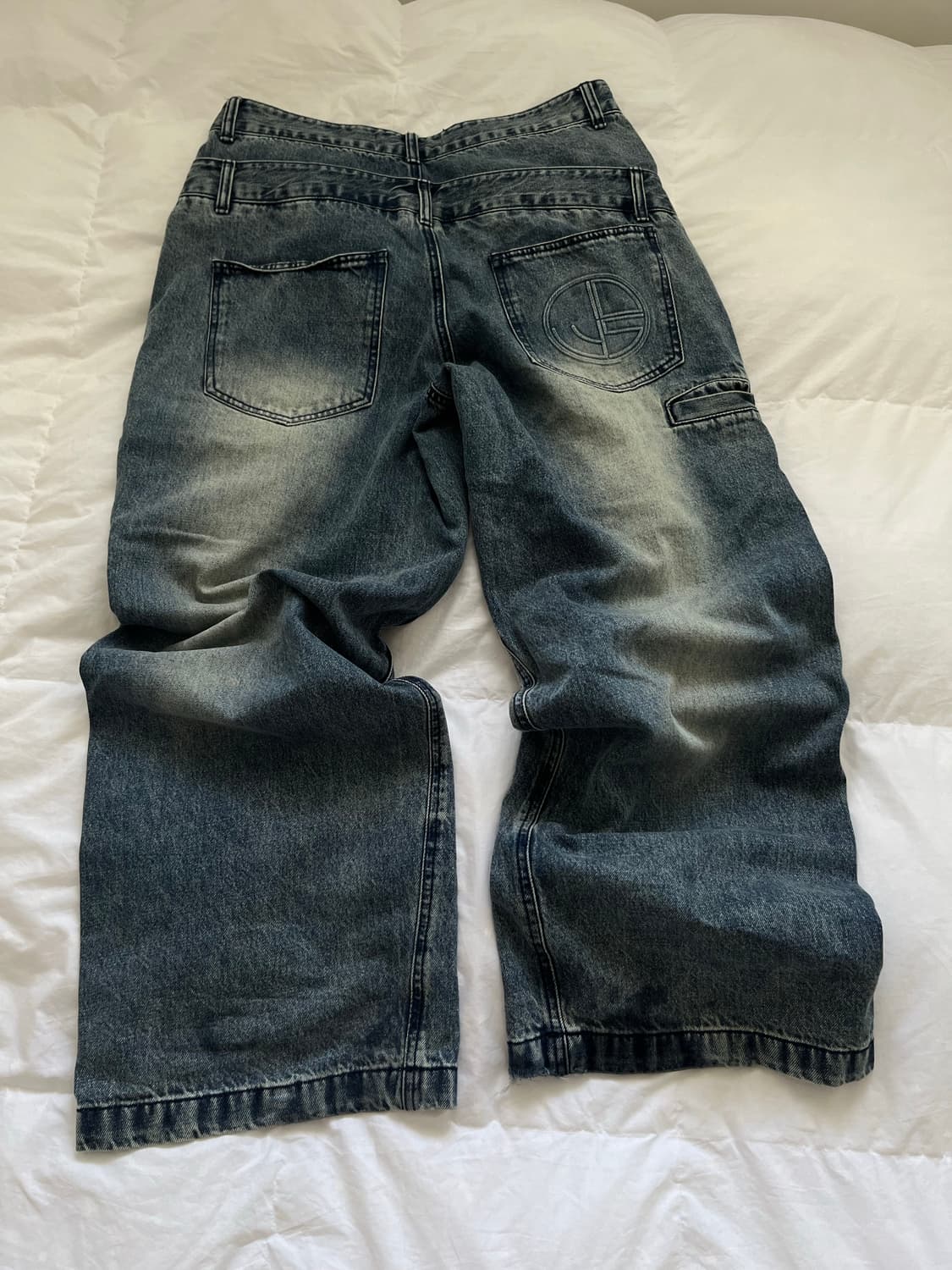 Layer  curve denim pants 상품이미지3