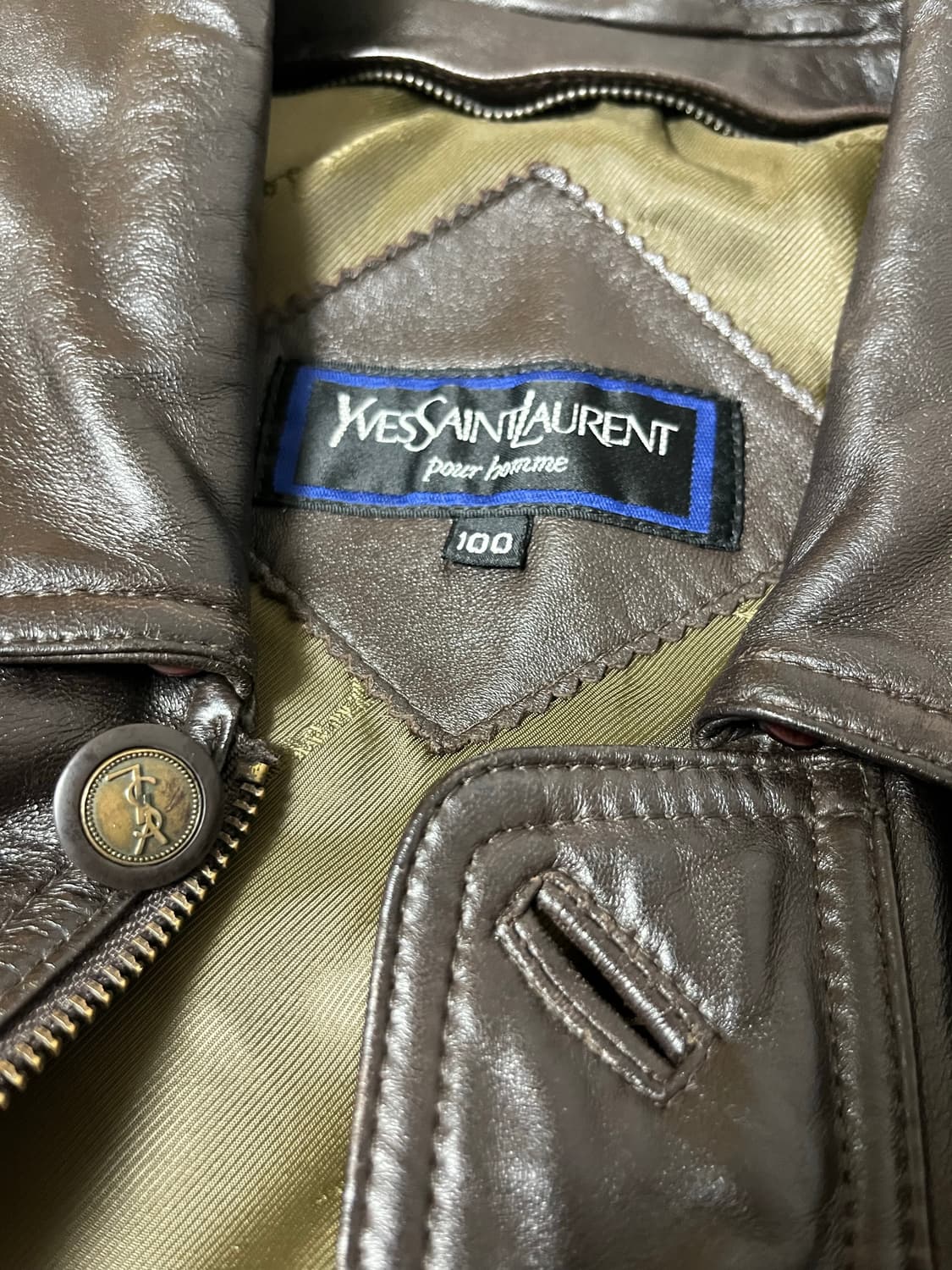 입생로랑 A2 브라운 가죽자켓 상품이미지4