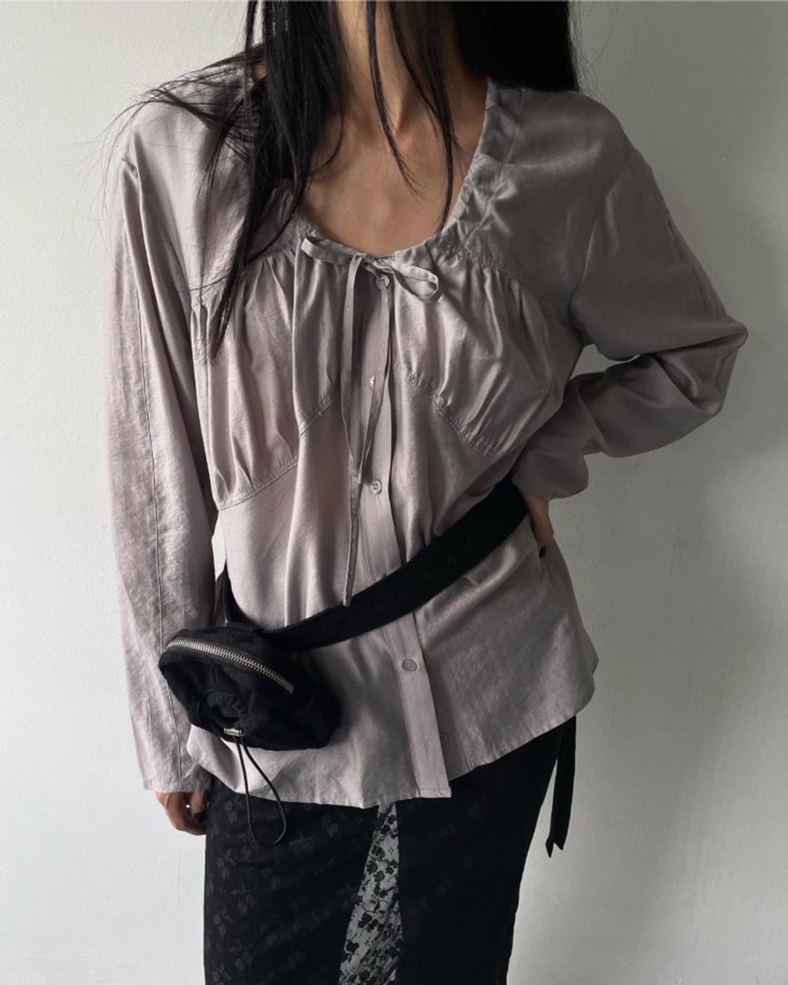 브리드 브링 셔링 블라우스 상품이미지3