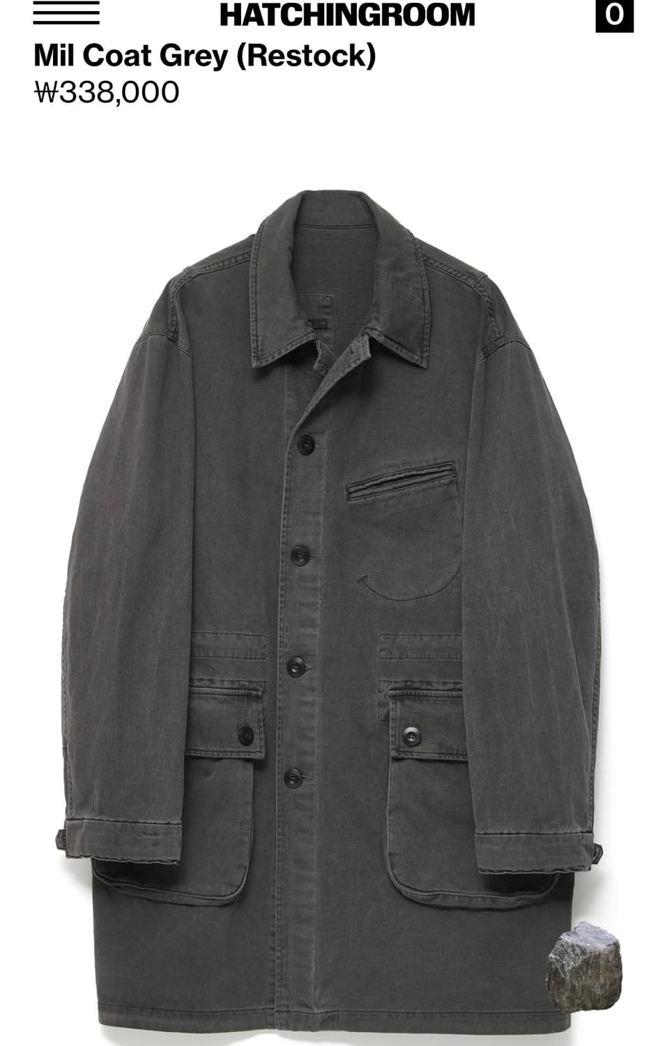 [2] 해칭룸 밀코트 그레이 새상품 상품이미지1