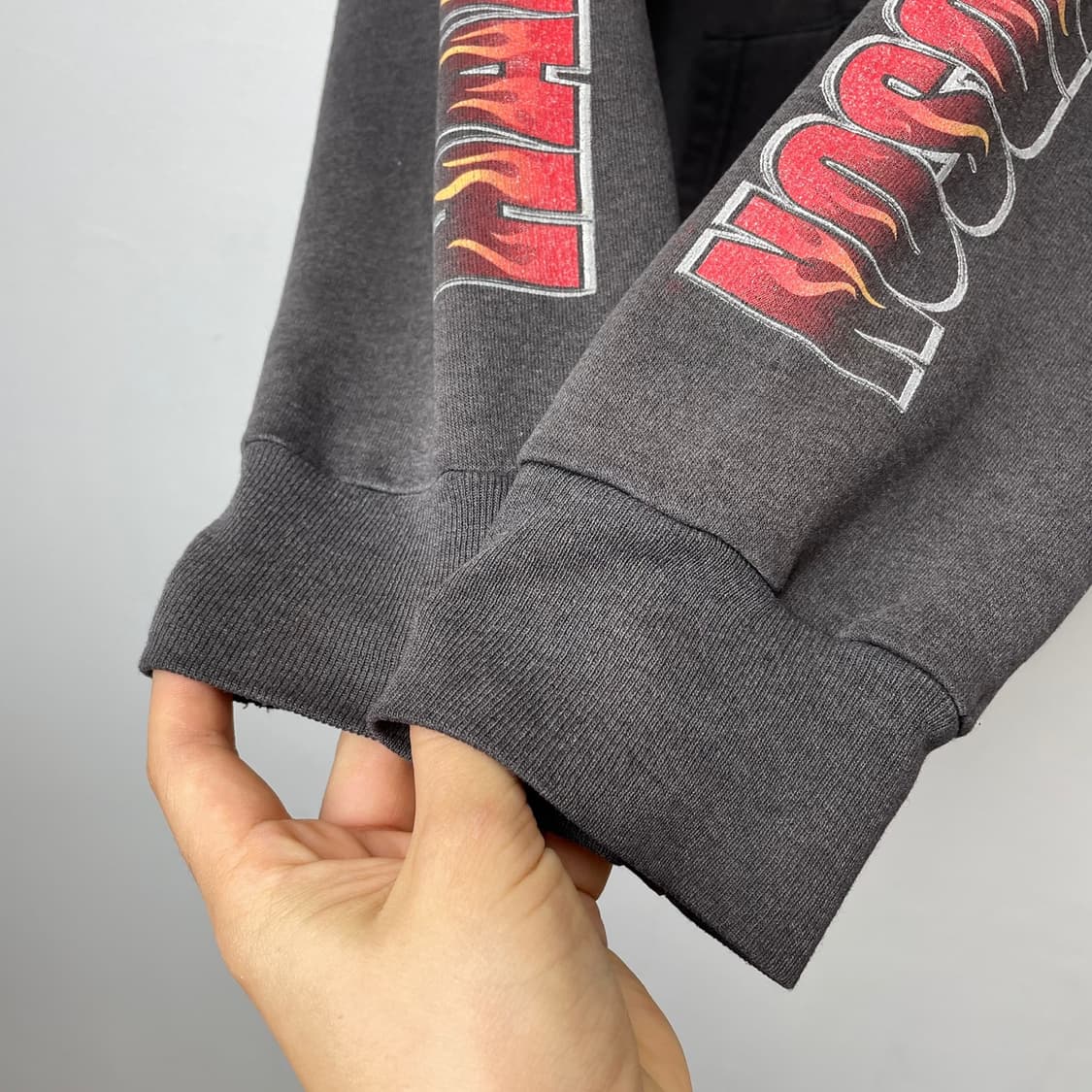 할리데이비슨 차콜그레이 빈티지 프린팅 후드집업 M 상품이미지3