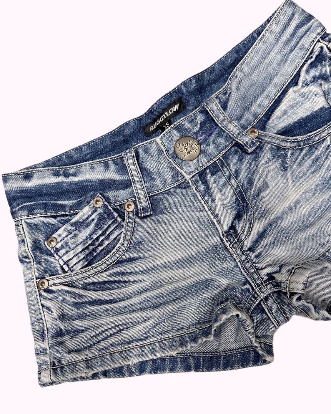 white fade denim hotpants 상품이미지3