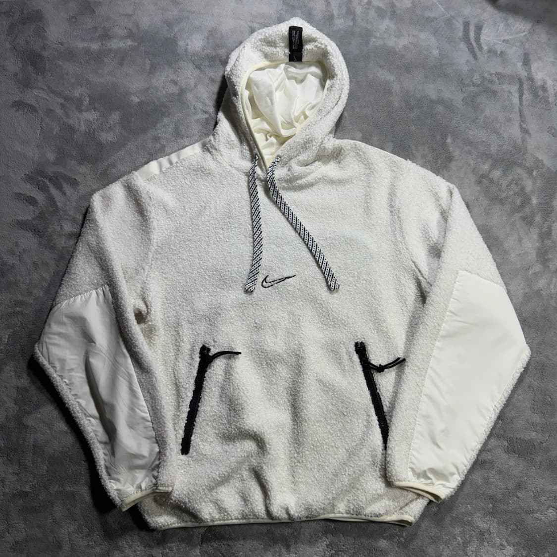 나이키 뽀글이 후드티 아이보리 상품이미지1