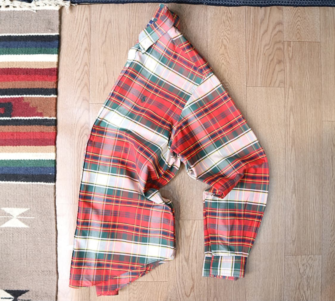 90S polo 폴로 랄프로렌 코튼100% 빈티지 체크남방 상품이미지1