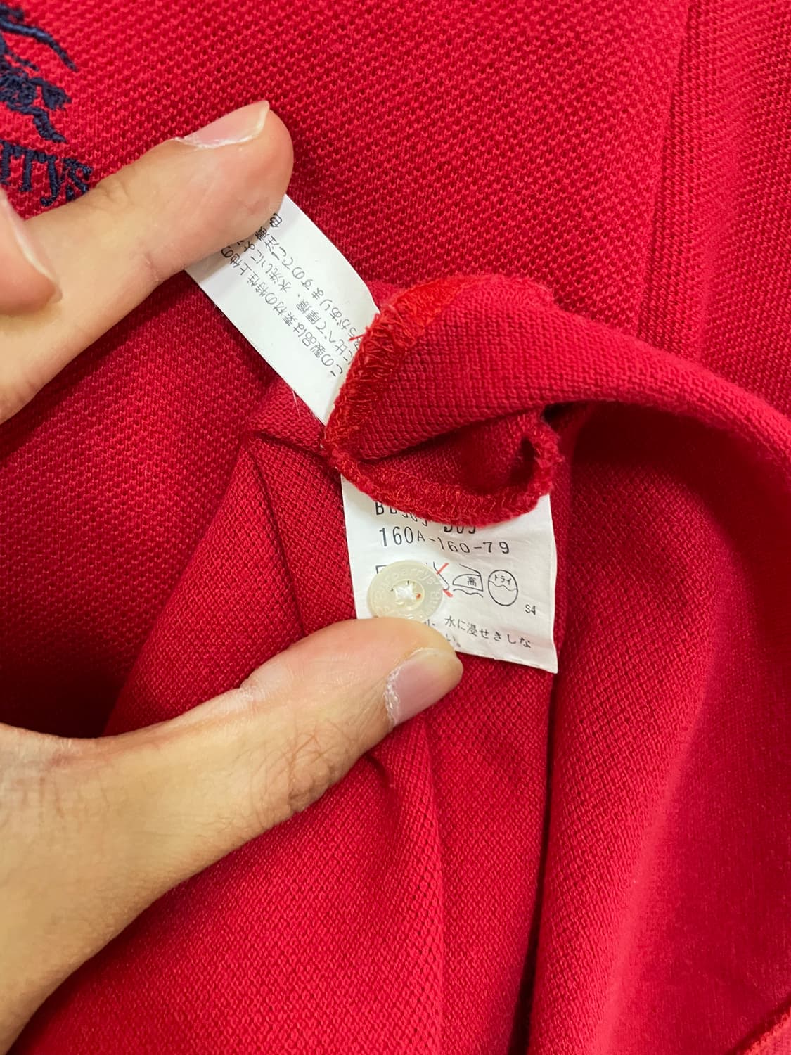 버버리 레드 반팔 폴로티셔츠 상품이미지5