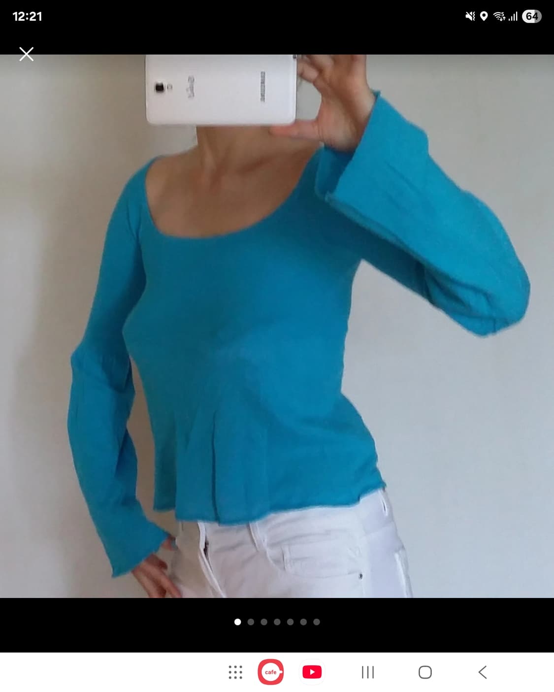 스페인 망고 MNG 블루 오프숄더 니트  상품이미지3