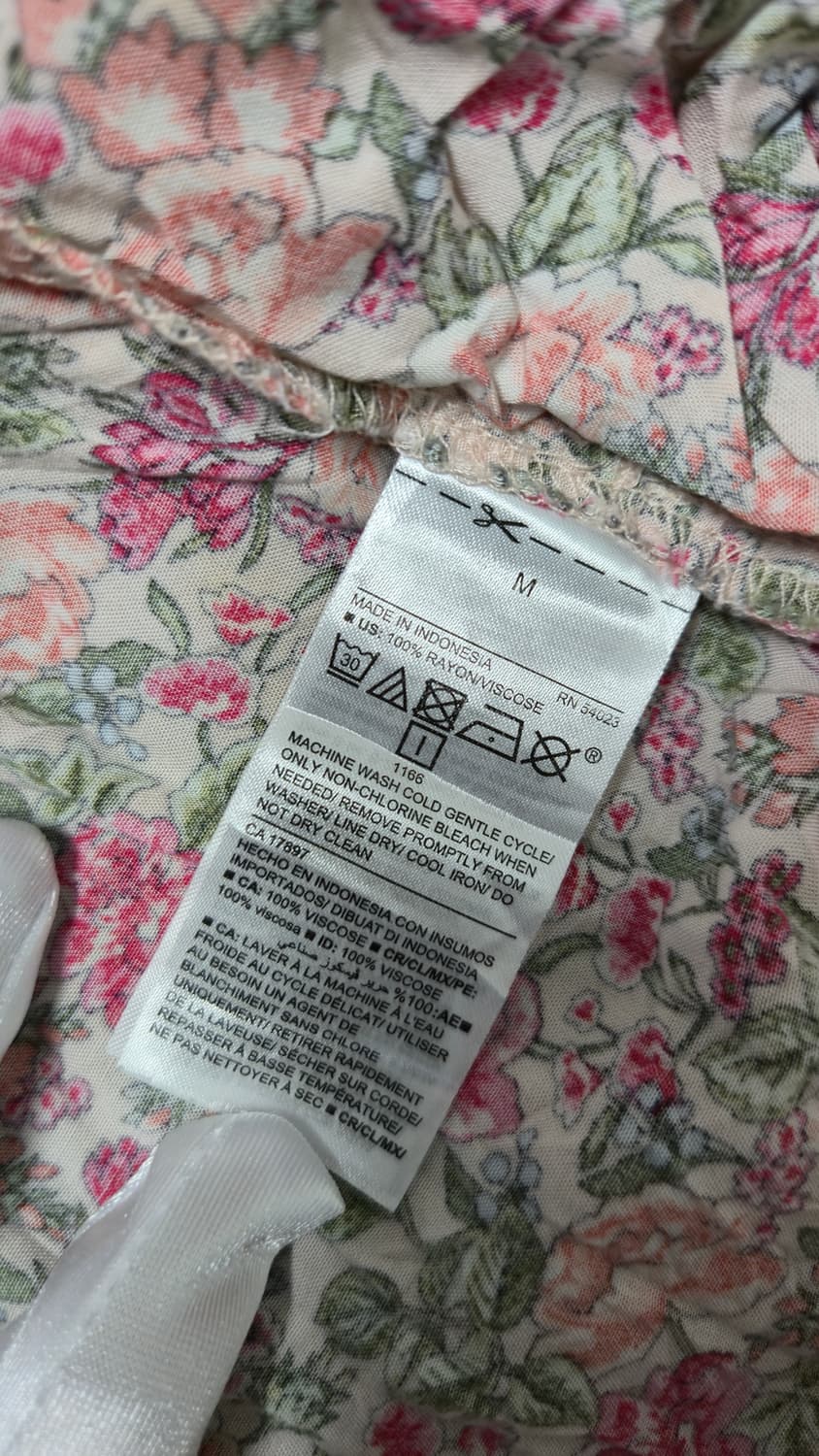 레이온 핑크 잔꽃 캉캉 미니 원피스 M 나시 뷔스티에 플라워 상품이미지4