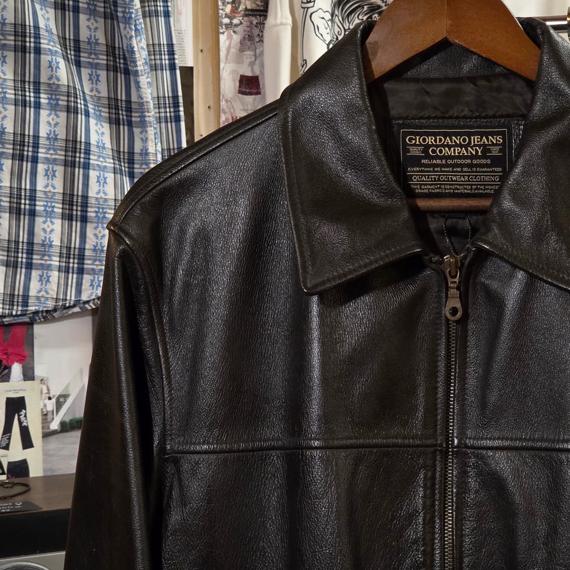 지오다노 다크 브라운 소가죽 자켓 상품이미지3