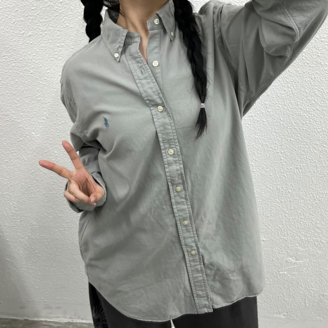 폴로 랄프로렌 소라포니 그레이 셔츠 M 상품이미지8