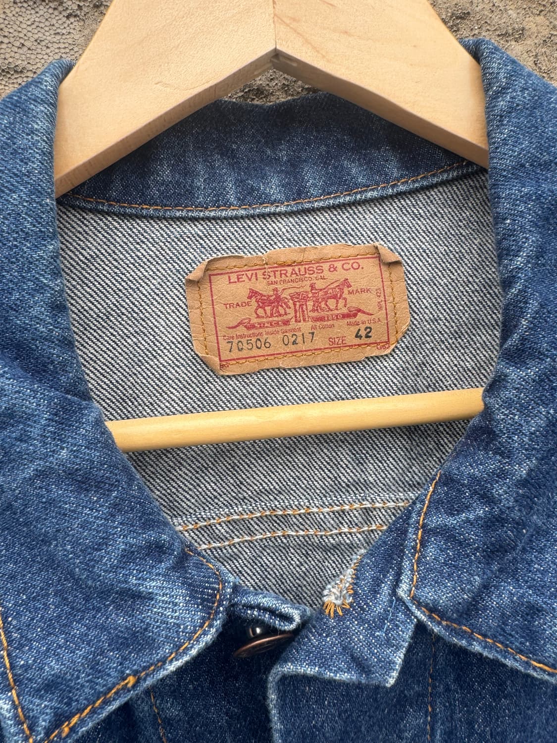 90s 리바이스 빈티지 3rd 인디고 데님 트러커 자켓 42 상품이미지4
