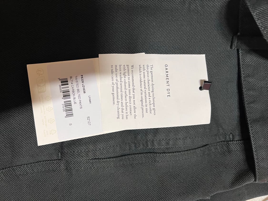 르메르 트위스티드 벨티드팬츠 카본블루 S사이즈 상품이미지10