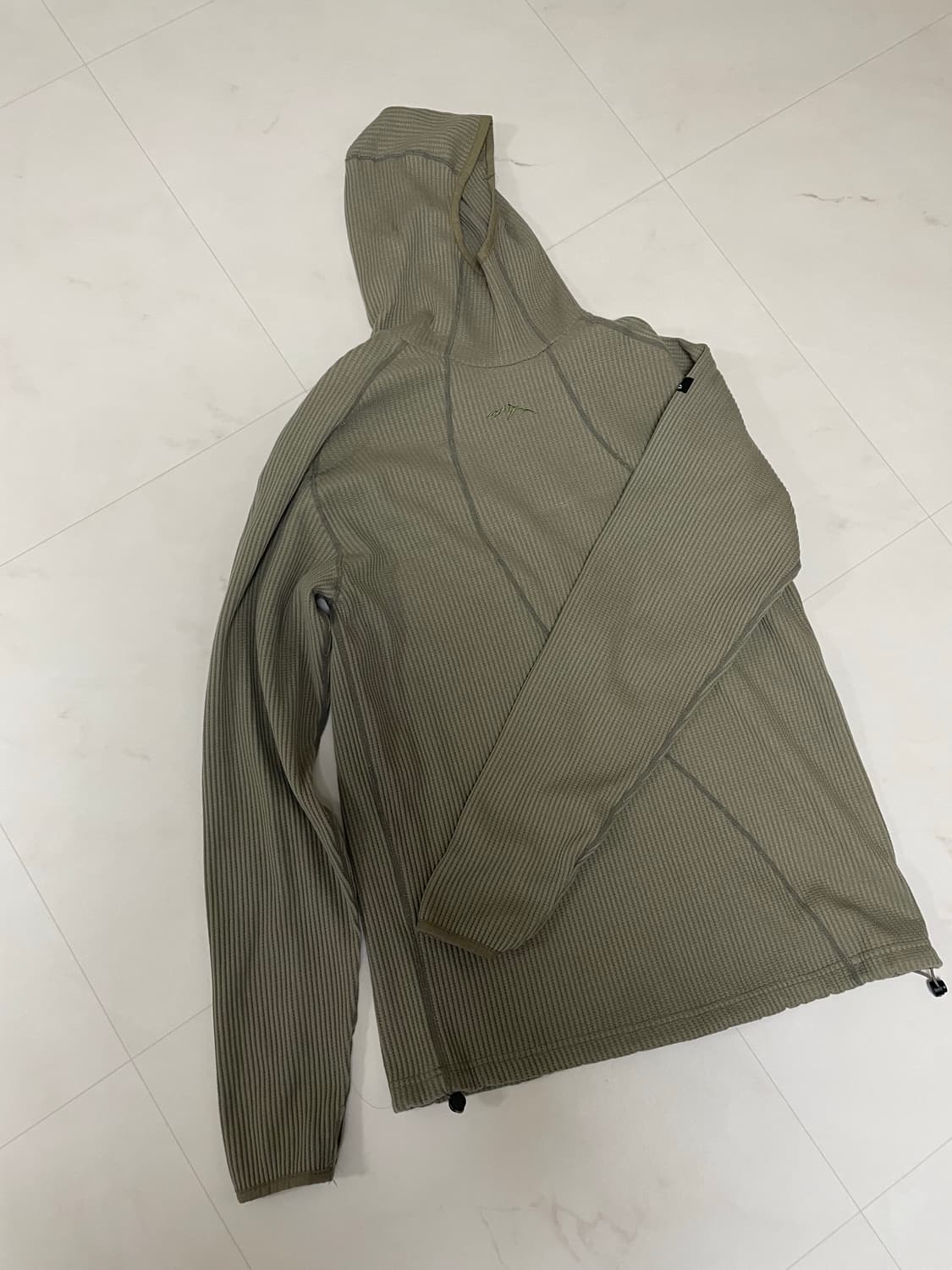 콜드 웜 와플 넥 워머 후디 카키 L사이즈 상품이미지1