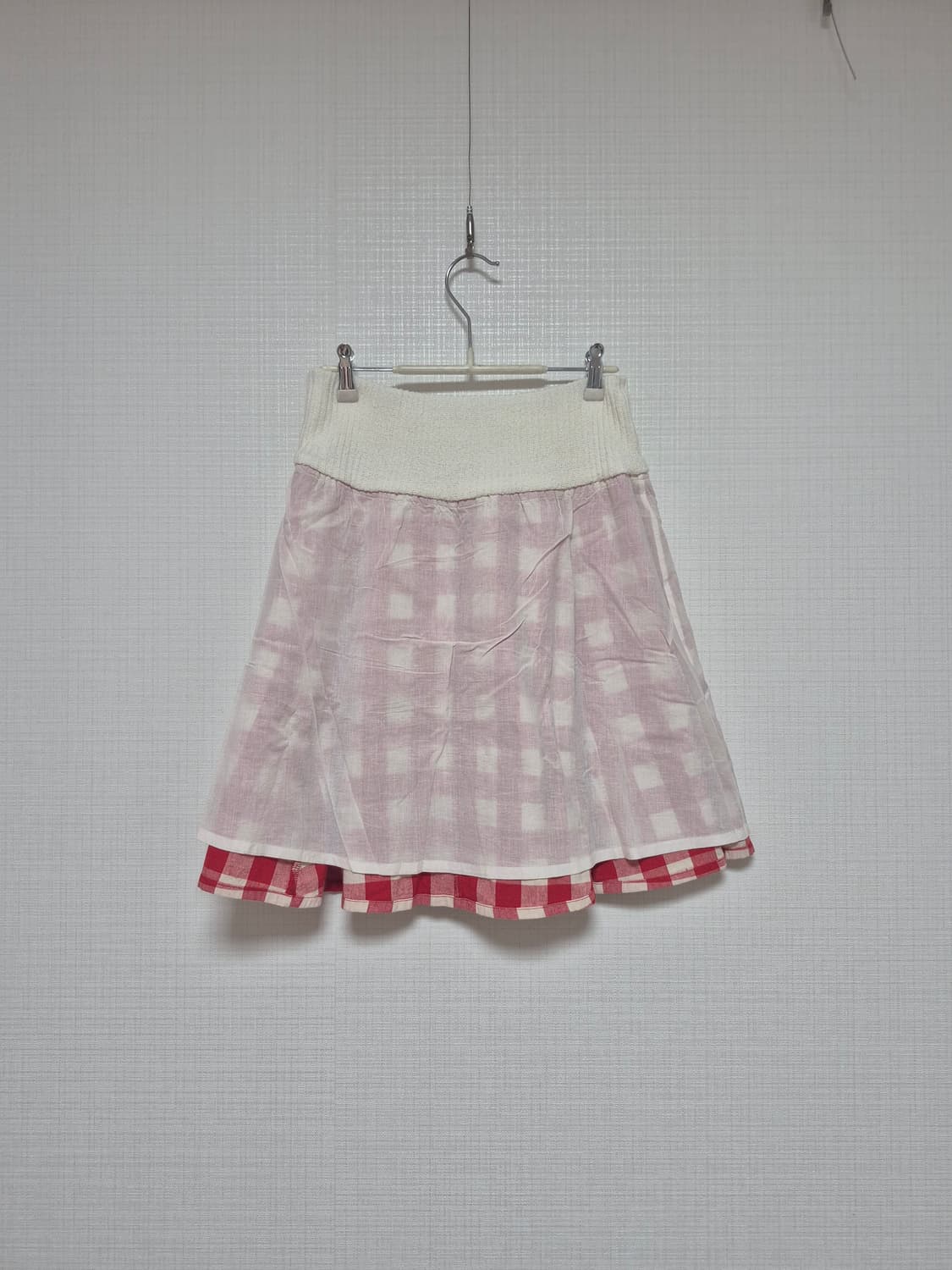 리즈리사 수선템 레드체크 면스커트 상품이미지3