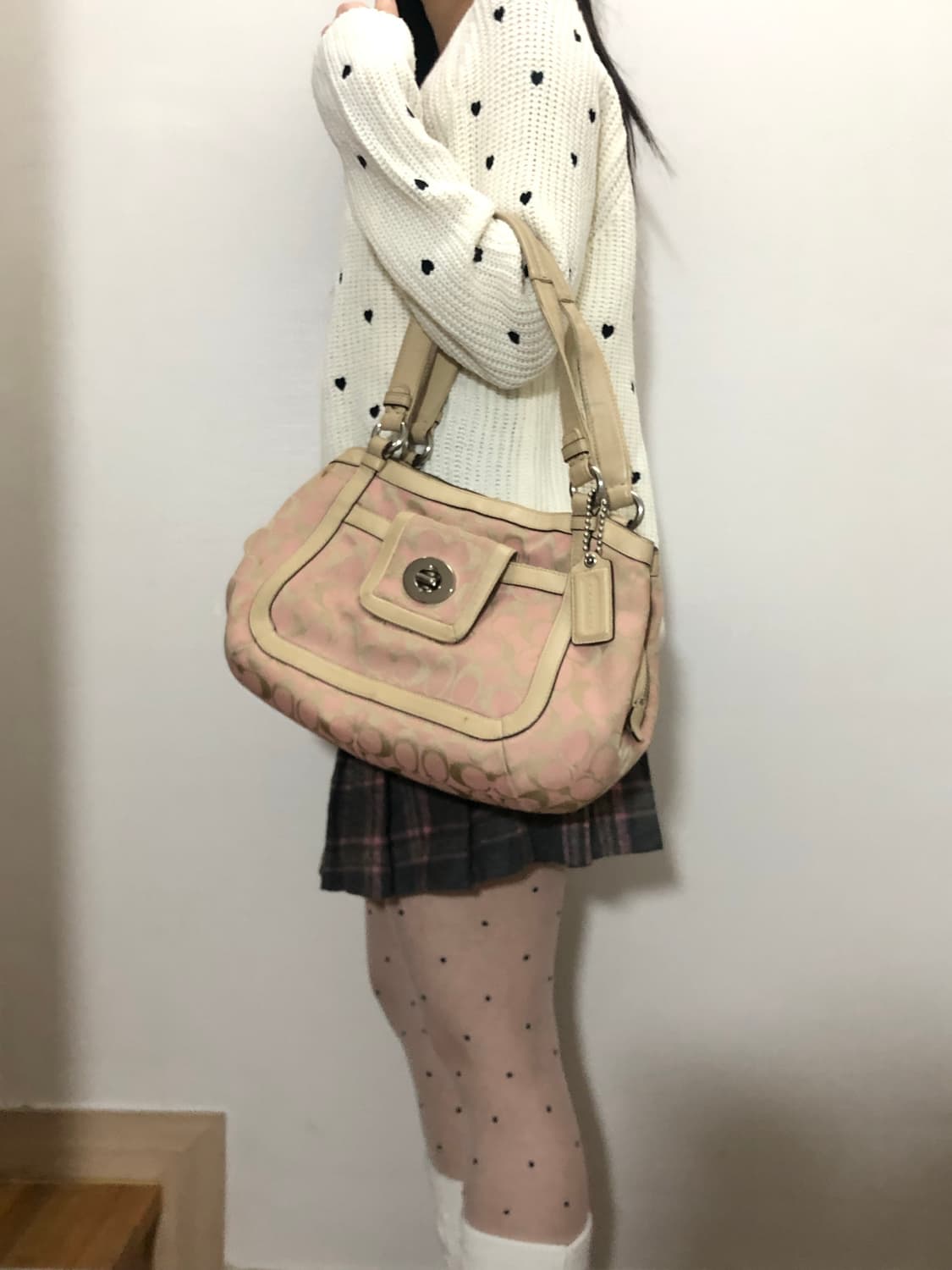 빈티지 코치 핑크 토트백 상품이미지4