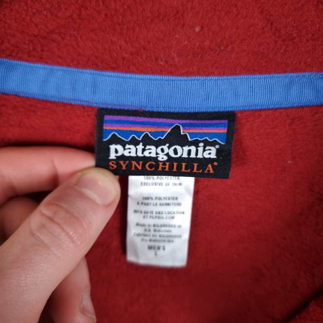 13FW 파타고니아 신칠라 스냅-T 레드/네이비 상품이미지4