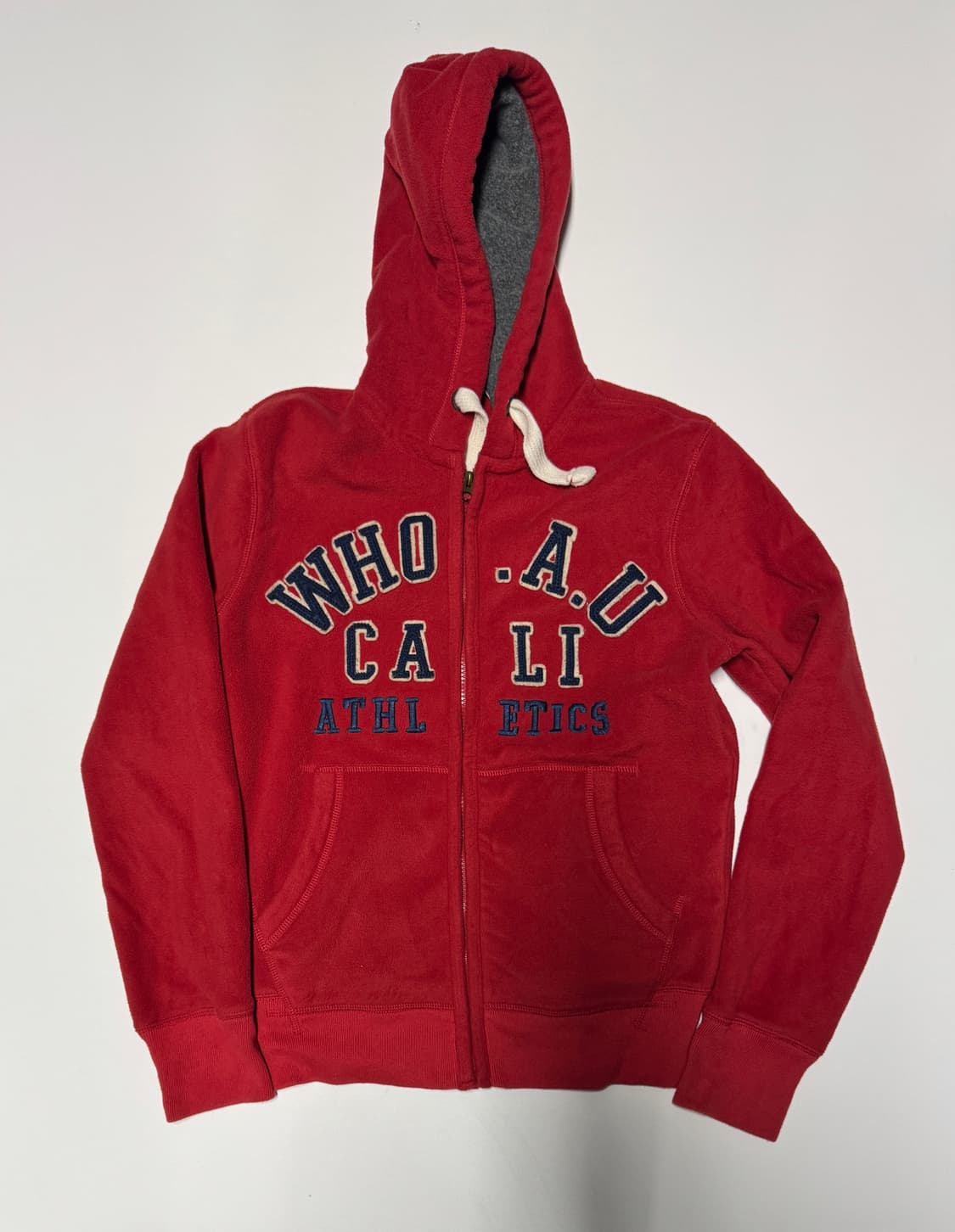 희귀!! 여성 후아유 플리스 소재 스펠아웃 후드집업 레드 상품이미지1