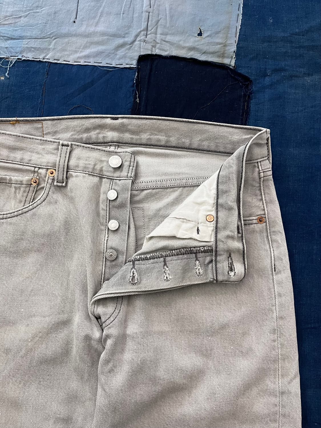 빈티지 리바이스 501 데님 팬츠 그레이 상품이미지5