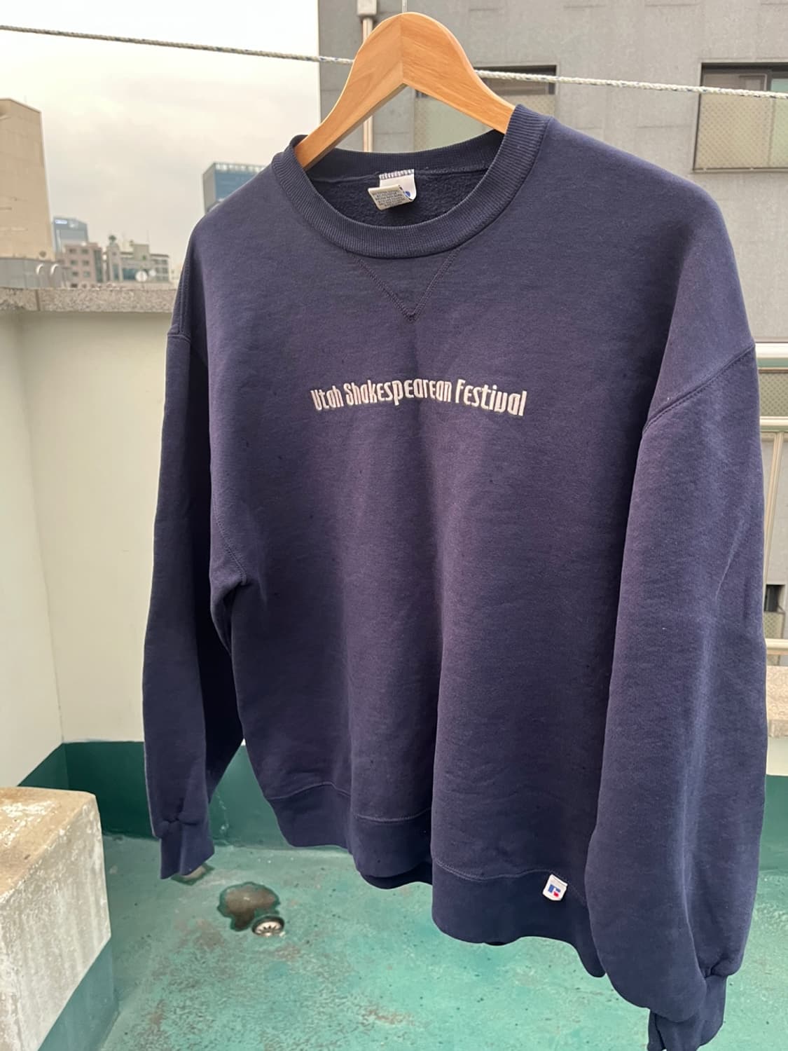 90s 러셀 스웻셔츠 페이딩 네이비 USA (L) 상품이미지1