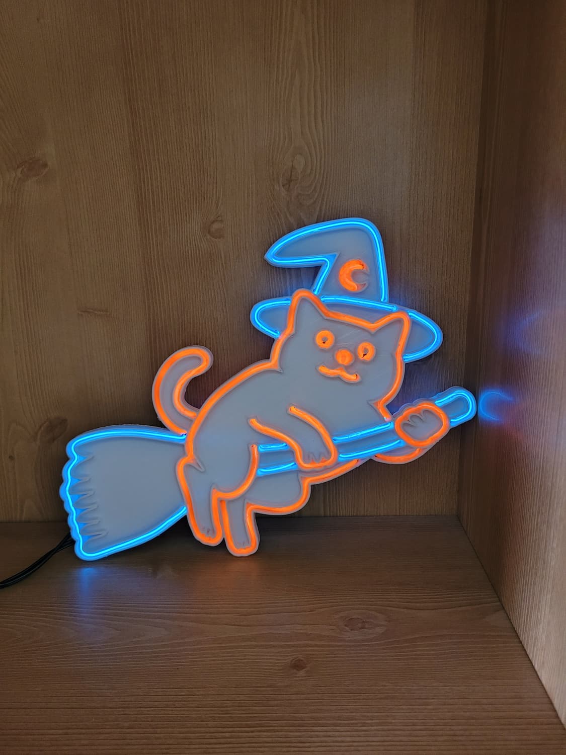 고양이 마법사 마녀 할로윈 네온사인 led 램프 조명 무드등 상품이미지6